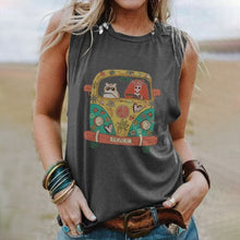Load image into Gallery viewer, Sleeveless Vintage Casual T Shirts