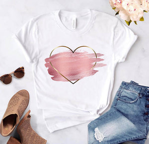 Heart flower print T-shirt