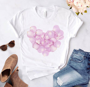 Heart flower print T-shirt