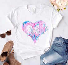 Load image into Gallery viewer, Heart flower print T-shirt
