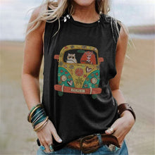 Load image into Gallery viewer, Sleeveless Vintage Casual T Shirts
