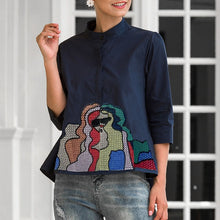 Load image into Gallery viewer, Abstract Embroidery  Casual Blouses
